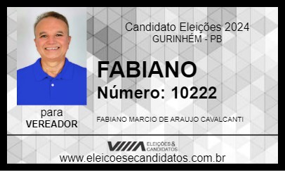 Candidato FABIANO 2024 - GURINHÉM - Eleições