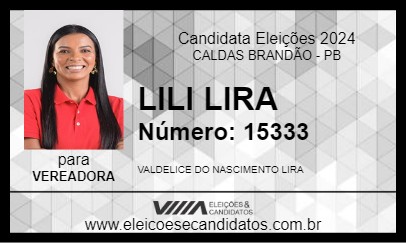 Candidato LILI LIRA 2024 - CALDAS BRANDÃO - Eleições