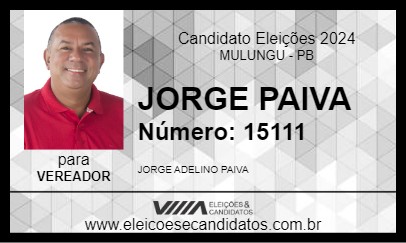 Candidato JORGE PAIVA 2024 - MULUNGU - Eleições