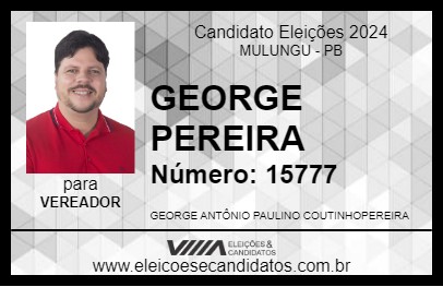 Candidato GEORGE PEREIRA 2024 - MULUNGU - Eleições