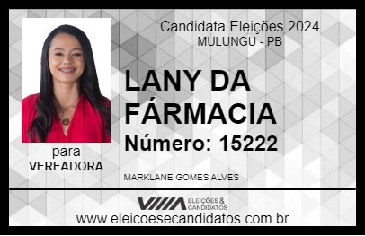 Candidato LANY DA FÁRMACIA 2024 - MULUNGU - Eleições