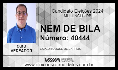 Candidato NEM DE BILA 2024 - MULUNGU - Eleições