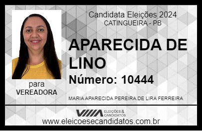 Candidato APARECIDA DE LINO 2024 - CATINGUEIRA - Eleições