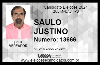 Candidato SAULO JUSTINO 2024 - QUEIMADAS - Eleições