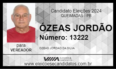 Candidato ÓZEAS JORDÃO 2024 - QUEIMADAS - Eleições