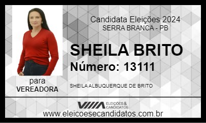 Candidato SHEILA BRITO 2024 - SERRA BRANCA - Eleições