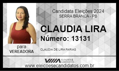 Candidato CLAUDIA LIRA 2024 - SERRA BRANCA - Eleições