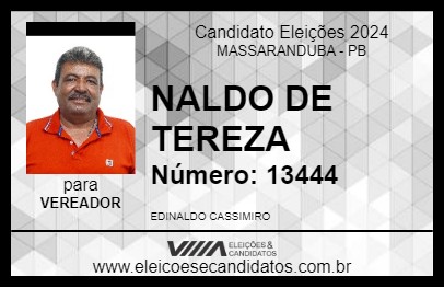 Candidato NALDO DE TEREZA 2024 - MASSARANDUBA - Eleições