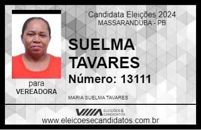 Candidato SUELMA TAVARES 2024 - MASSARANDUBA - Eleições