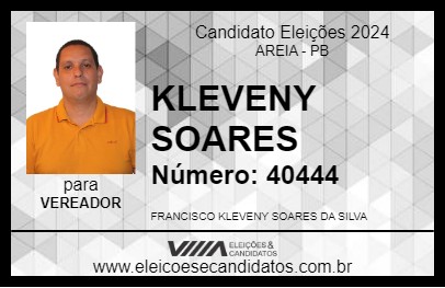 Candidato KLEVENY SOARES 2024 - AREIA - Eleições