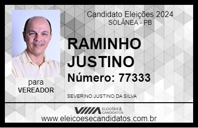 Candidato RAMINHO JUSTINO 2024 - SOLÂNEA - Eleições