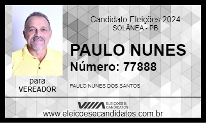 Candidato PAULO NUNES 2024 - SOLÂNEA - Eleições