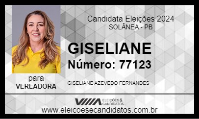 Candidato GISELIANE 2024 - SOLÂNEA - Eleições