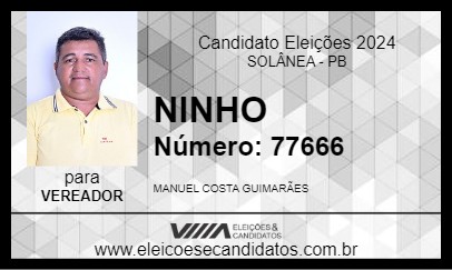 Candidato NINHO 2024 - SOLÂNEA - Eleições