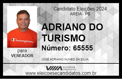 Candidato ADRIANO DO TURISMO 2024 - AREIA - Eleições