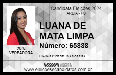 Candidato LUANA DE MATA LIMPA 2024 - AREIA - Eleições