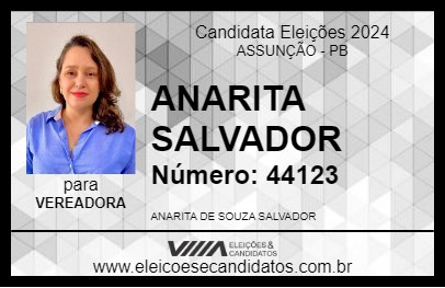 Candidato ANARITA SALVADOR 2024 - ASSUNÇÃO - Eleições