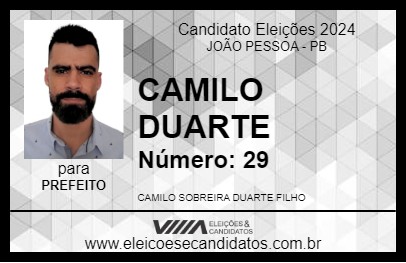 Candidato CAMILO DUARTE 2024 - JOÃO PESSOA - Eleições