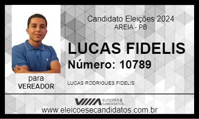 Candidato LUCAS FIDELIS 2024 - AREIA - Eleições