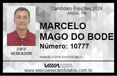 Candidato MARCELO MAGO DO BODE 2024 - AREIA - Eleições