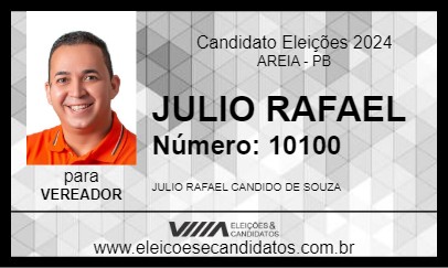 Candidato JULIO RAFAEL 2024 - AREIA - Eleições