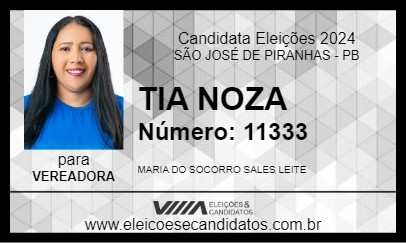 Candidato TIA NOZA 2024 - SÃO JOSÉ DE PIRANHAS - Eleições