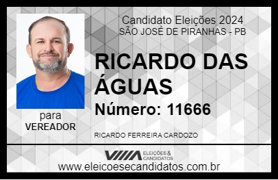 Candidato RICARDO DAS ÁGUAS 2024 - SÃO JOSÉ DE PIRANHAS - Eleições