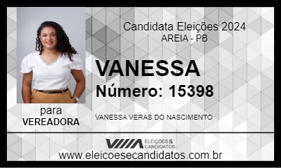 Candidato VANESSA 2024 - AREIA - Eleições