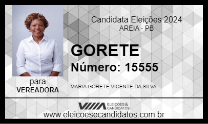 Candidato GORETE 2024 - AREIA - Eleições