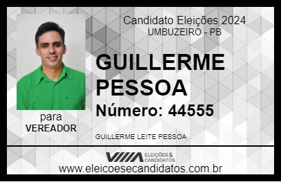 Candidato GUILLERME PESSOA 2024 - UMBUZEIRO - Eleições