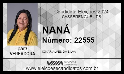 Candidato NANÁ 2024 - CASSERENGUE - Eleições