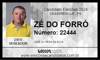 Candidato ZÉ DO FORRÓ 2024 - CASSERENGUE - Eleições