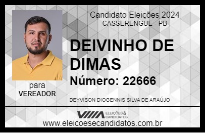 Candidato DEIVINHO DE DIMAS 2024 - CASSERENGUE - Eleições