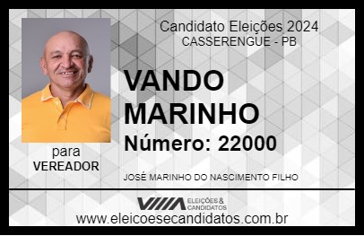 Candidato VANDO MARINHO 2024 - CASSERENGUE - Eleições