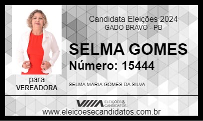 Candidato SELMA GOMES 2024 - GADO BRAVO - Eleições