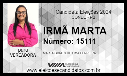 Candidato IRMÃ MARTA 2024 - CONDE - Eleições