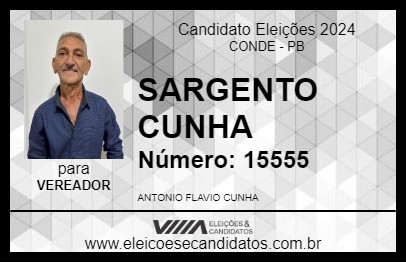 Candidato SARGENTO CUNHA 2024 - CONDE - Eleições