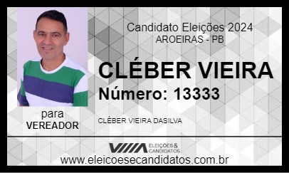 Candidato CLÉBER VIEIRA 2024 - AROEIRAS - Eleições