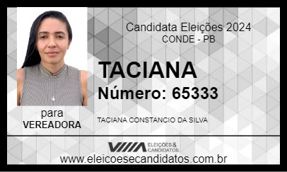 Candidato TACIANA 2024 - CONDE - Eleições