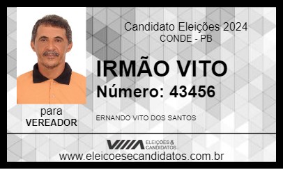 Candidato IRMÃO VITO 2024 - CONDE - Eleições