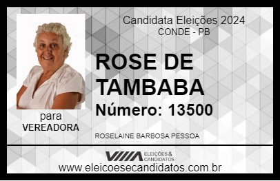 Candidato ROSE DE TAMBABA 2024 - CONDE - Eleições