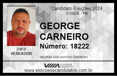 Candidato GEORGE CARNEIRO 2024 - CONDE - Eleições