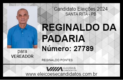 Candidato REGINALDO DA PADARIA 2024 - SANTA RITA - Eleições