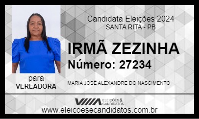 Candidato IRMÃ ZEZINHA 2024 - SANTA RITA - Eleições