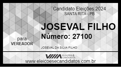 Candidato JOSEVAL FILHO 2024 - SANTA RITA - Eleições