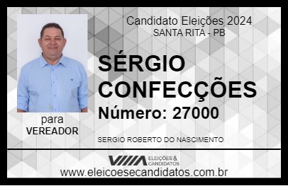 Candidato SÉRGIO CONFECÇÕES 2024 - SANTA RITA - Eleições