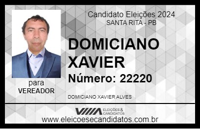 Candidato DOMICIANO XAVIER 2024 - SANTA RITA - Eleições