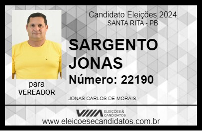 Candidato SARGENTO JONAS 2024 - SANTA RITA - Eleições