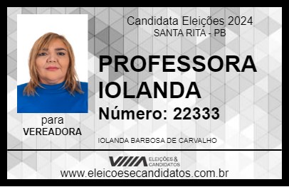 Candidato PROFESSORA IOLANDA 2024 - SANTA RITA - Eleições