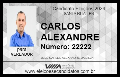 Candidato CARLOS ALEXANDRE 2024 - SANTA RITA - Eleições